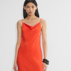 Aritzia Satin Dress in Coral